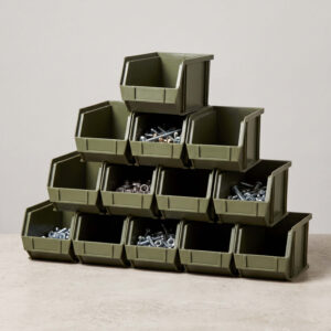 Stacking Parts Bins, Set of 12
